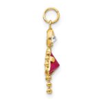 14k July Girl Synthetic Birthstone Charm - Image 2