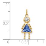 14k September Girl Synthetic Birthstone Charm - Image 3