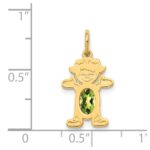 14K Girl Charm 6x4 Oval Genuine Peridot-August - Image 3