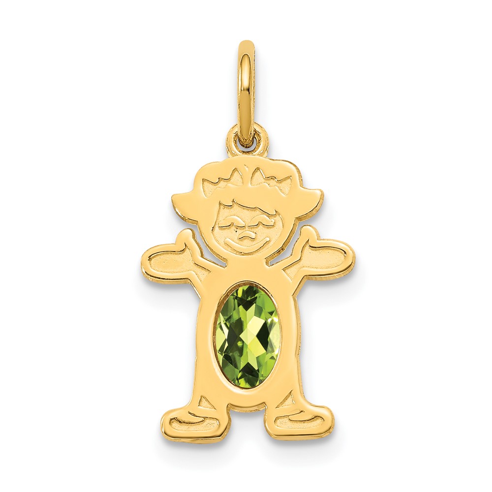 XCK24.jpg 14K Girl Charm 6x4 Oval Genuine Peridot-August - Image 1