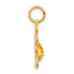 14K Girl Charm 6x4 Oval Genuine Citrine-November - Image 2