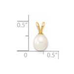 14K 6-7mm White Rice Freshwater Cultured Pearl Pendant - Image 3