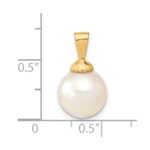 14k 10-11mm White Round South Sea Saltwater Cultured Pearl Pendant - Image 2