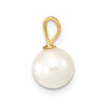 14k 7-8mm White Round Akoya Saltwater Cultured Pearl Pendant - Image 2