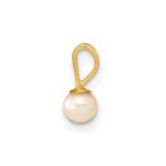 14k 3-4mm Round Pink Freshwater Cultured Pearl Pendant - Image 2