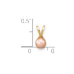 14k 4-5mm Round Pink Freshwater Cultured Pearl Pendant - Image 3