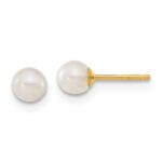 14k Children's 4-5mm White Round Freshwater Cultured Pearl Pendant and Post Earrings Set - Image 2