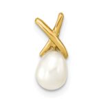 14K 5-6mm White Teardrop Freshwater Cultured Pearl Pendant