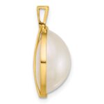 14k 14-15mm White Round Saltwater Cultured Mabe Pearl Pendant - Image 2