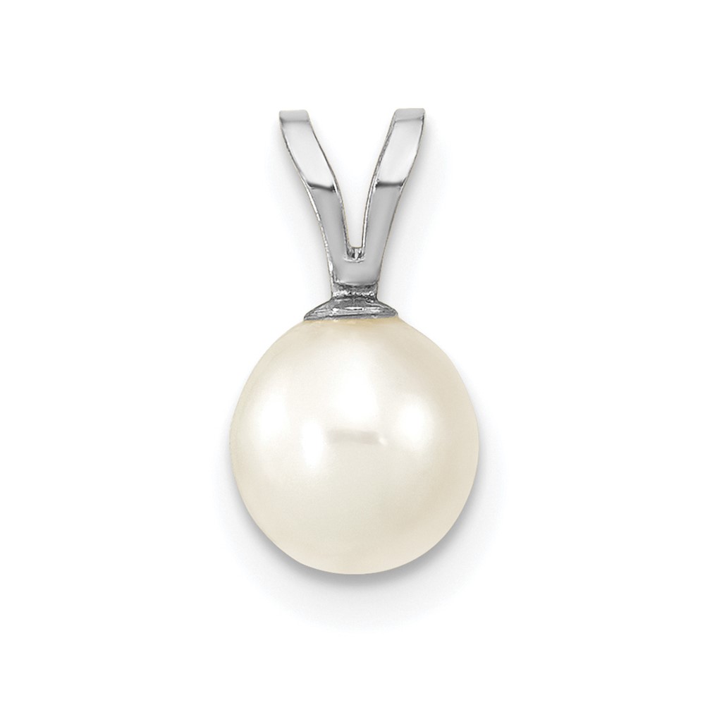 XFW396.jpg 14k White Gold 6-7mm White Round Freshwater Cultured Pearl Pendant - Image 1