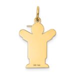 14k The Kids Small Boy with Overalls Engravable Love Charm - Image 4