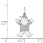 14k White Gold The Kids Small Boy with Hat Engravable Joy Charm - Image 3