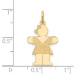 14k The Kids Small Girl with Bow Engravable Hugs Charm - Image 3