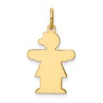 14k The Kids Small It's a Girl Engravable Hugs Charm - Image 4