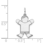 14k White Gold The Kids Small Boy with Haircut Engravable Joy Charm - Image 3