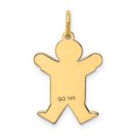 14k The Kids Small Boy with Haircut Engravable Joy Charm - Image 4