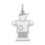 14k White Gold The Kids Small Patches Boy Engravable Hugs Charm