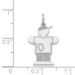 14k White Gold The Kids Small Patches Boy Engravable Hugs Charm - Image 3