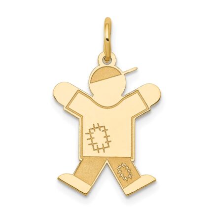 14k The Kids Small Patches Boy Engravable Joy Charm