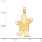14k The Kids Solid Satin Medium Boy Engravable Kiss Charm - Image 3