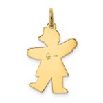 14k The Kids Small Heart Dress Girl Engravable Kiss Charm - Image 4