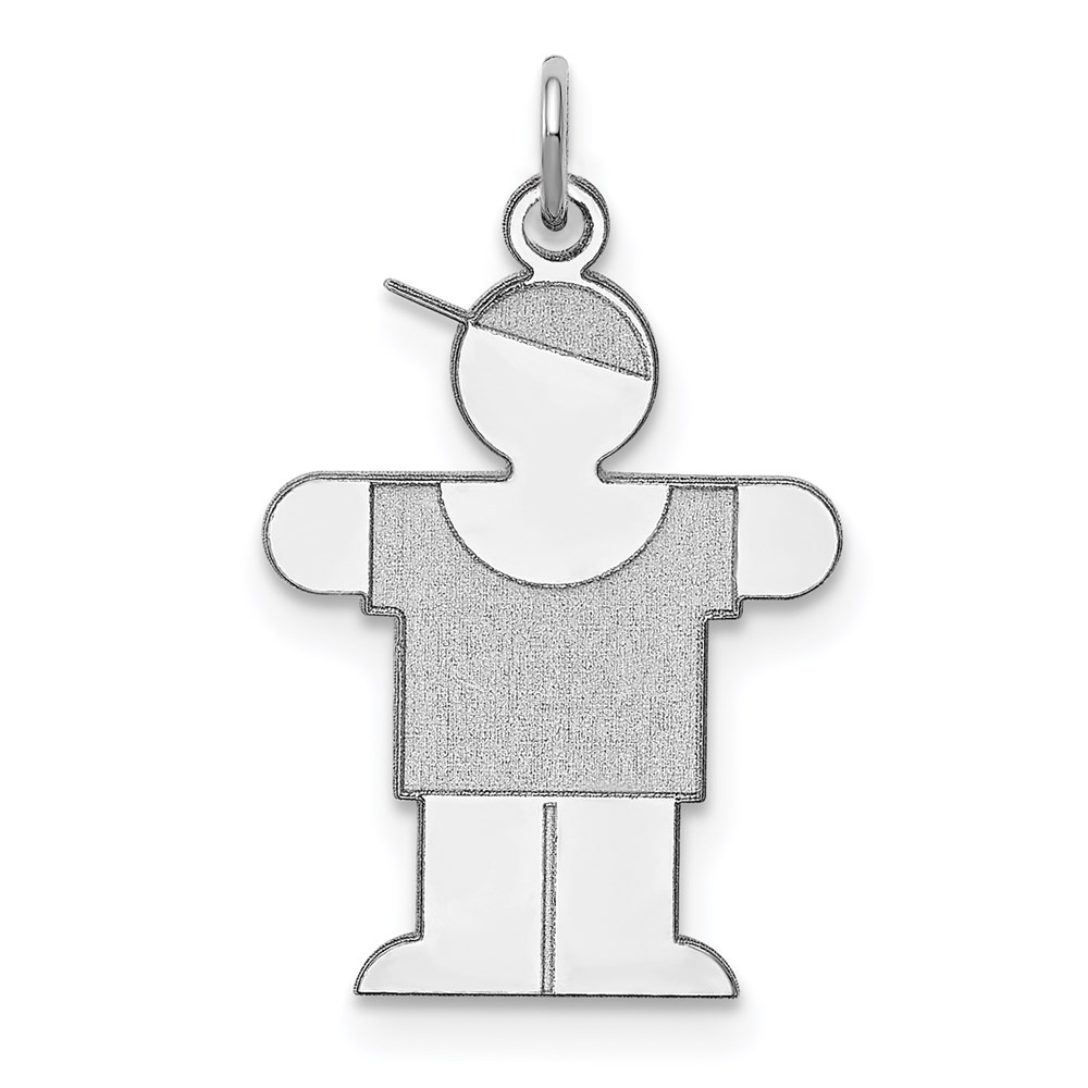 XK1215SS.jpg Sterling Silver Rhodium-plated Hugs Kid Charm - Image 1