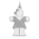 Sterling Silver Rhodium-plated Hugs Kid Charm