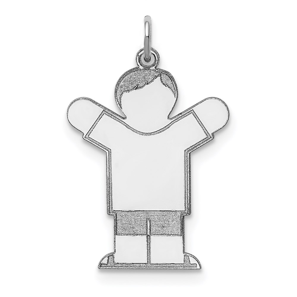 XK1560SS.jpg Sterling Silver Rhodium-plated Kid Charm - Image 1