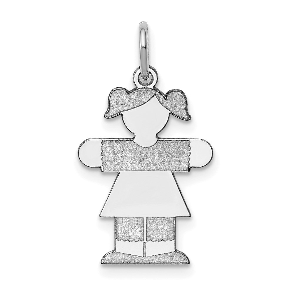 XK1561SS.jpg Sterling Silver Rhodium-plated Kid Charm - Image 1
