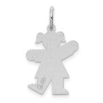 Sterling Silver Rhodium-plated Kid Charm - Image 4