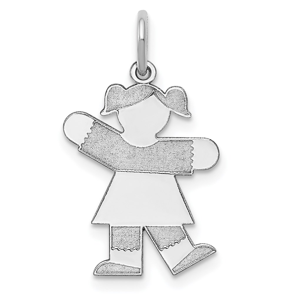 XK1562SS.jpg Sterling Silver Rhodium-plated Kid Charm - Image 1