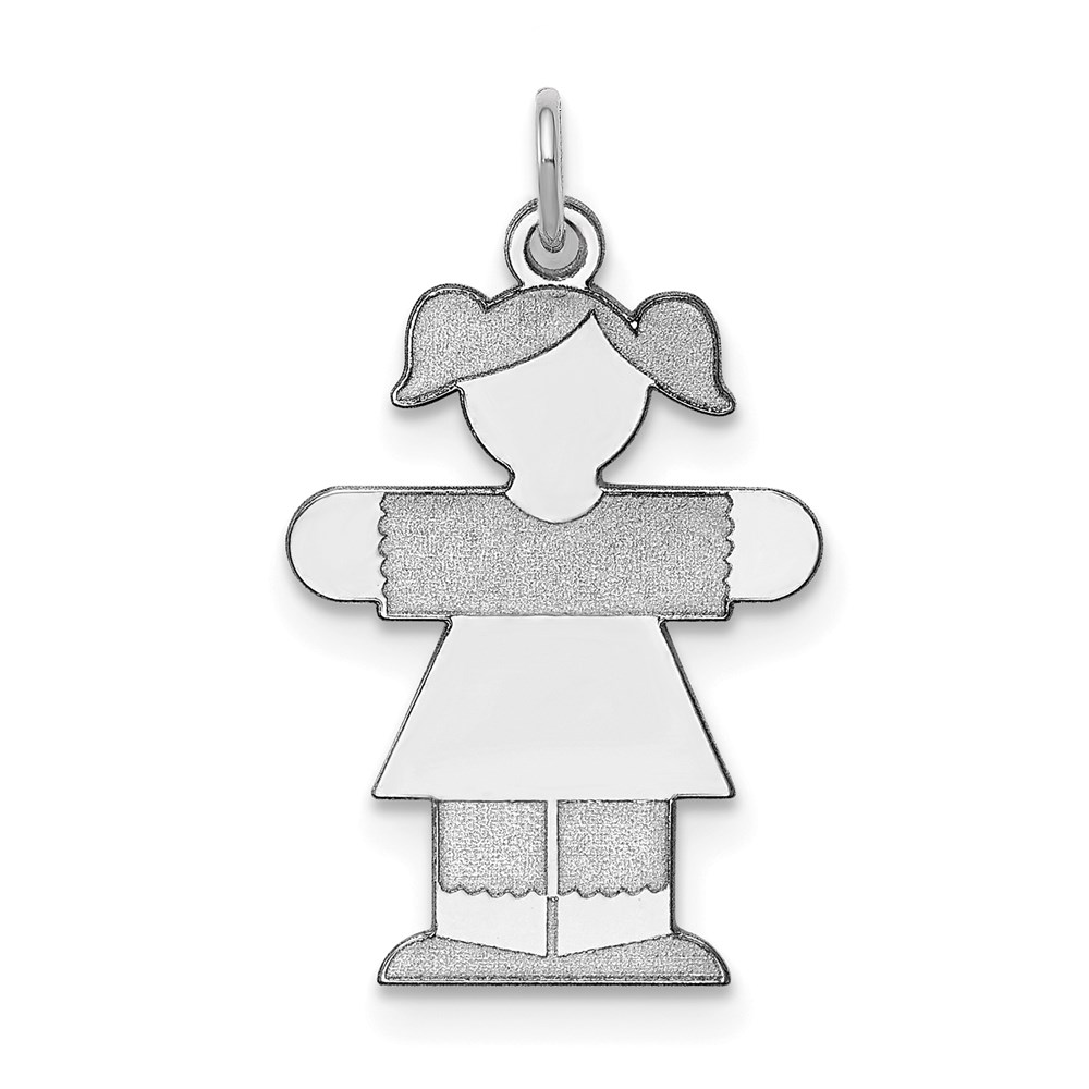 XK1565SS.jpg Sterling Silver Rhodium-plated Kid Charm - Image 1