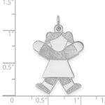 Sterling Silver Rhodium-plated Kid Charm - Image 3