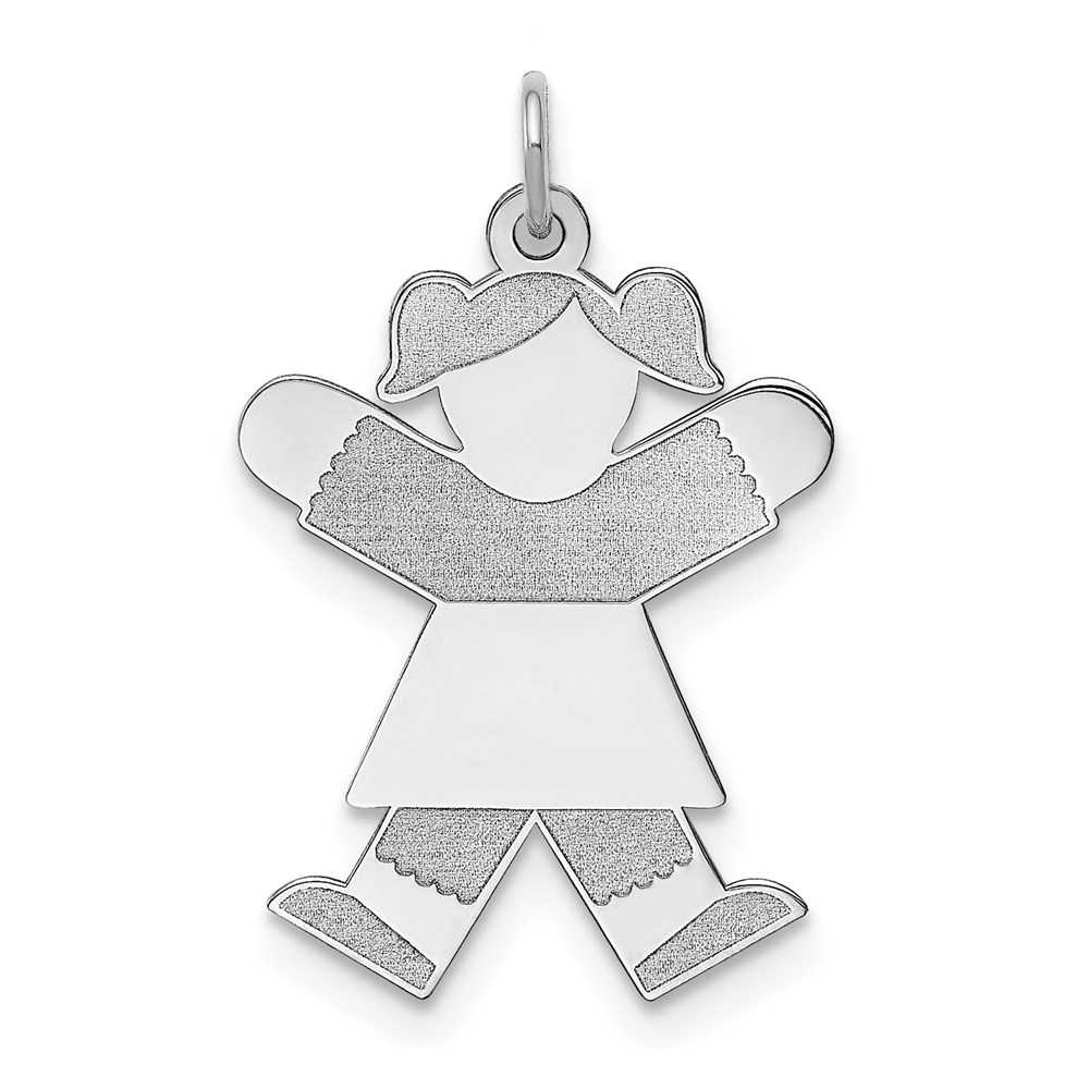 XK1567SS.jpg Sterling Silver Rhodium-plated Kid Charm - Image 1