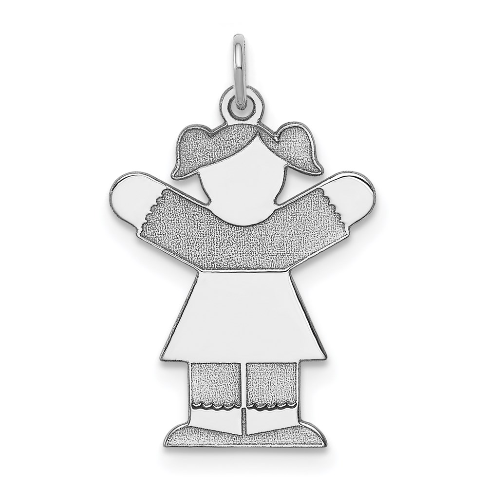 XK1568SS.jpg Sterling Silver Rhodium-plated Kid Charm - Image 1
