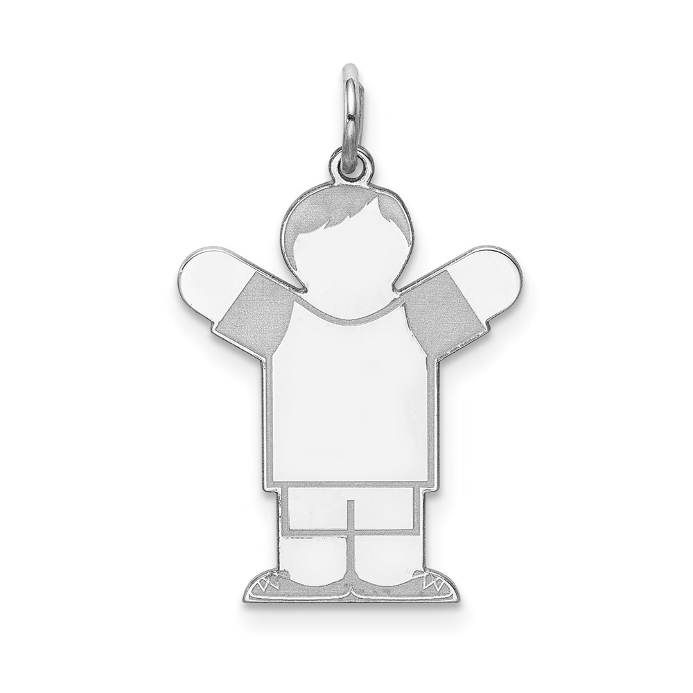 XK1572SS.jpg Sterling Silver Rhodium-plated Kid Charm - Image 1