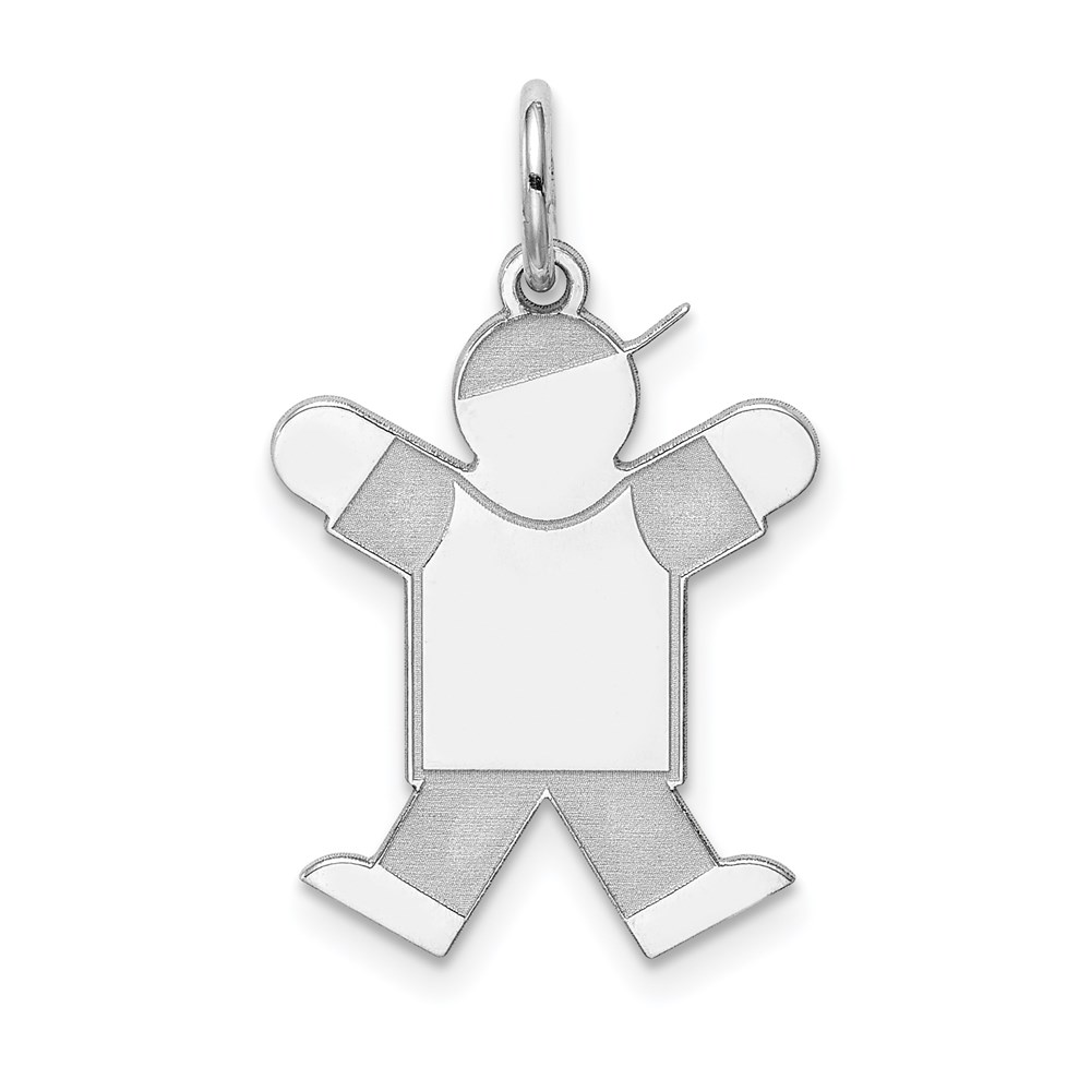 XK1587SS.jpg Sterling Silver Rhodium-plated Kid Charm - Image 1