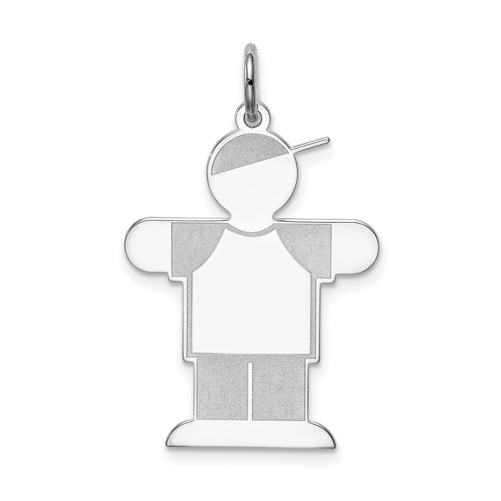 XK1589SS.jpg Sterling Silver Rhodium-plated Kid Charm - Image 1