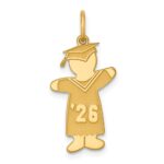 Sterling Silver Gold-plated Class of 2026 Boy Cuddle Charm