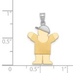 14k Two-tone The Kids Small Boy with Hat on Right Engravable Love Charm - Image 2