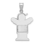 14k White Gold The Kids Medium Boy with Hat on Right Engravable Love Charm - Image 4