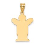 14k The Kids Solid Satin Small Boy in Overalls Engravable Love Charm - Image 4