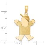 14k The Kids Solid Engravable Medium Boy with Hat on Right Joy Charm - Image 4