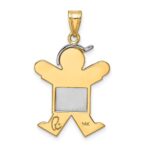 14k Two-tone The Kids Medium Boy with Hat on Right Engravable Joy Charm - Image 4