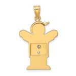 14k The Kids Medium Boy with Hat on Right AA Diamond Love Pendant - Image 4