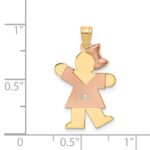 14k Two-tone The Kids Small Girl with Bow on Right AA Diamond Kiss Pendant - Image 2