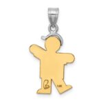 14k Two-tone The Kids Small Boy with Hat on Left AA Diamond Kiss Pendant - Image 4