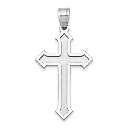 14k White Gold Passion Cross Pendant
