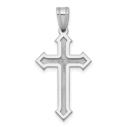 14k White Gold Passion Cross Pendant