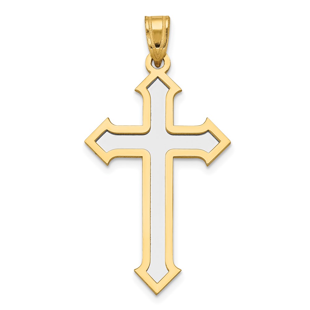 XK610.jpg 14k Two-tone Passion Cross Pendant - Image 1
